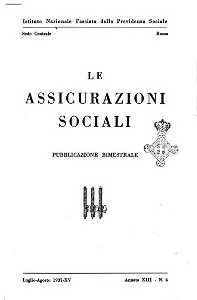 Le assicurazioni sociali pubblicazione della Cassa nazionale per le assicurazioni sociali