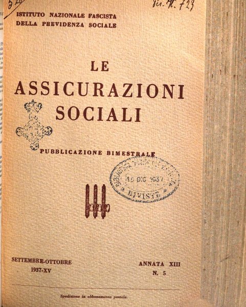 Le assicurazioni sociali pubblicazione della Cassa nazionale per le assicurazioni sociali