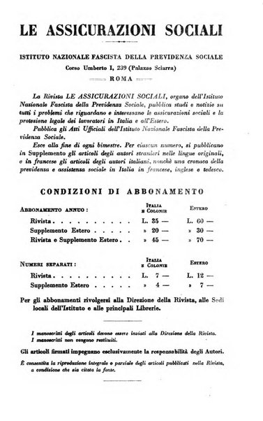 Le assicurazioni sociali pubblicazione della Cassa nazionale per le assicurazioni sociali