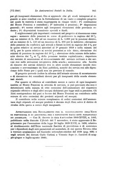 Le assicurazioni sociali pubblicazione della Cassa nazionale per le assicurazioni sociali