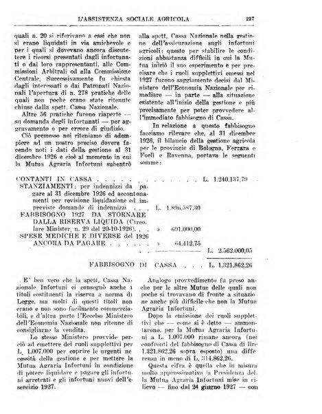 L'assistenza sociale agricola rivista mensile di infortunistica e assistenza sociale