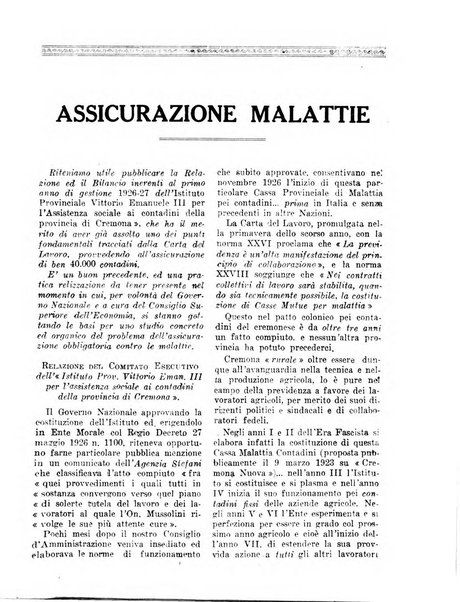 L'assistenza sociale agricola rivista mensile di infortunistica e assistenza sociale