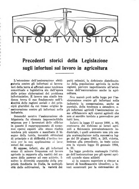 L'assistenza sociale agricola rivista mensile di infortunistica e assistenza sociale