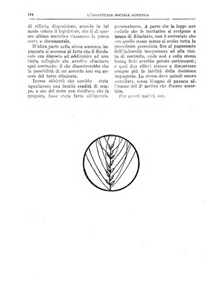 L'assistenza sociale agricola rivista mensile di infortunistica e assistenza sociale