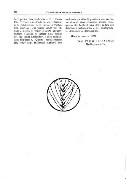 L'assistenza sociale agricola rivista mensile di infortunistica e assistenza sociale