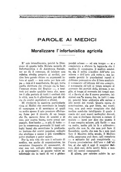 L'assistenza sociale agricola rivista mensile di infortunistica e assistenza sociale