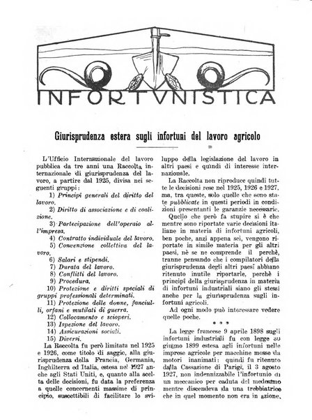 L'assistenza sociale agricola rivista mensile di infortunistica e assistenza sociale