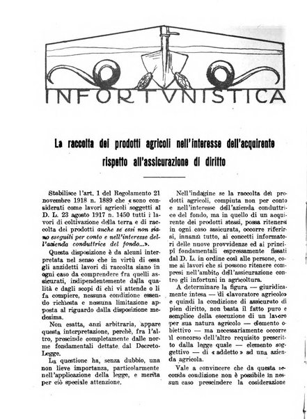 L'assistenza sociale agricola rivista mensile di infortunistica e assistenza sociale