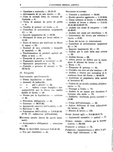 L'assistenza sociale agricola rivista mensile di infortunistica e assistenza sociale