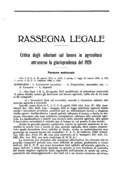 L'assistenza sociale agricola rivista mensile di infortunistica e assistenza sociale