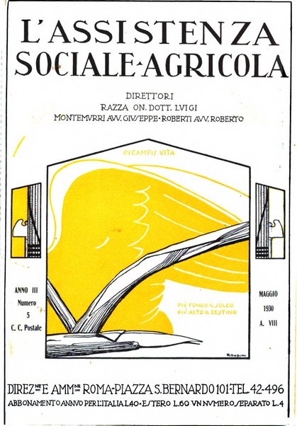 L'assistenza sociale agricola rivista mensile di infortunistica e assistenza sociale