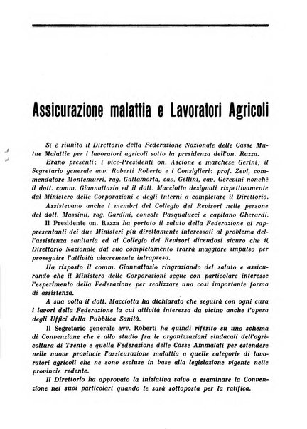 L'assistenza sociale agricola rivista mensile di infortunistica e assistenza sociale