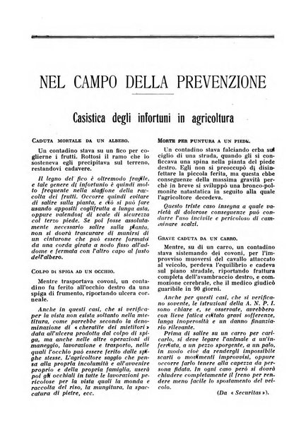 L'assistenza sociale agricola rivista mensile di infortunistica e assistenza sociale