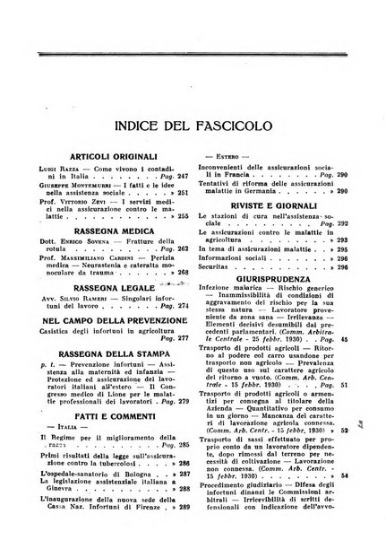 L'assistenza sociale agricola rivista mensile di infortunistica e assistenza sociale