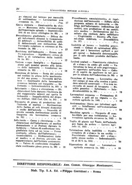 L'assistenza sociale agricola rivista mensile di infortunistica e assistenza sociale