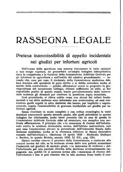 L'assistenza sociale agricola rivista mensile di infortunistica e assistenza sociale