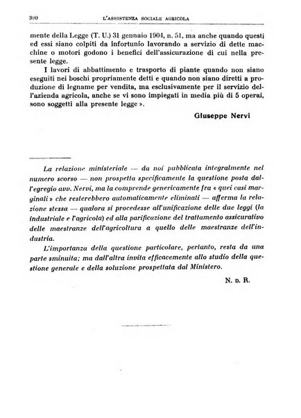 L'assistenza sociale agricola rivista mensile di infortunistica e assistenza sociale