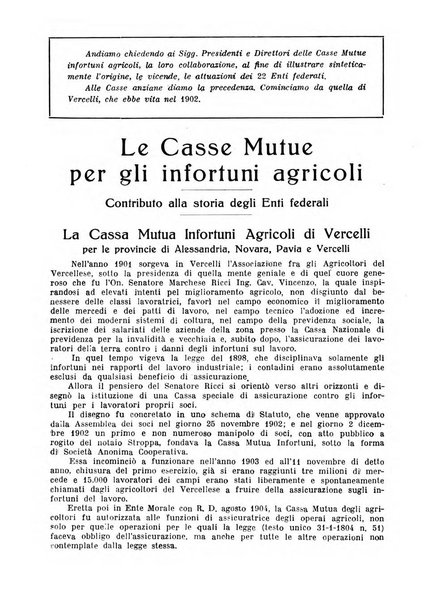 L'assistenza sociale agricola rivista mensile di infortunistica e assistenza sociale