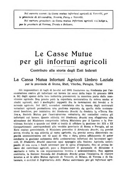 L'assistenza sociale agricola rivista mensile di infortunistica e assistenza sociale