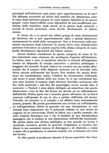 L'assistenza sociale agricola rivista mensile di infortunistica e assistenza sociale