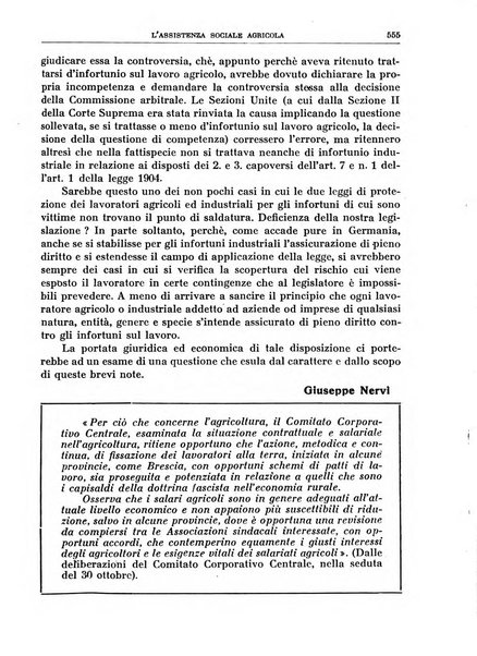 L'assistenza sociale agricola rivista mensile di infortunistica e assistenza sociale