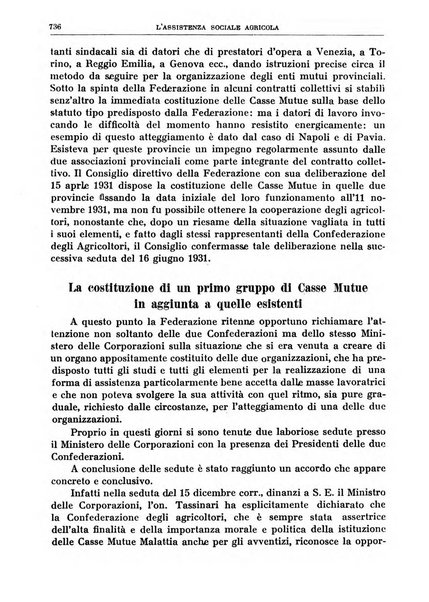 L'assistenza sociale agricola rivista mensile di infortunistica e assistenza sociale