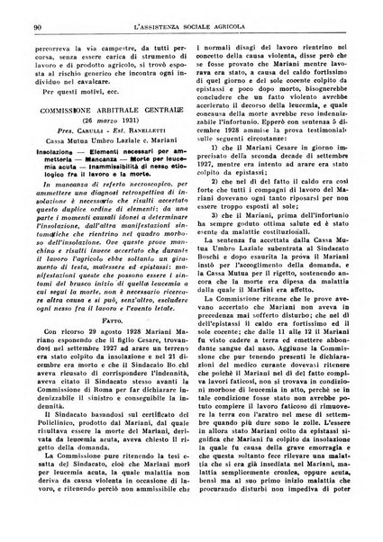 L'assistenza sociale agricola rivista mensile di infortunistica e assistenza sociale