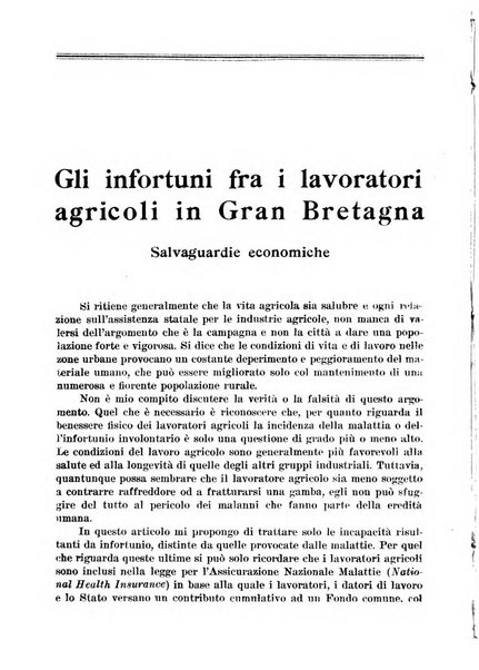 L'assistenza sociale agricola rivista mensile di infortunistica e assistenza sociale