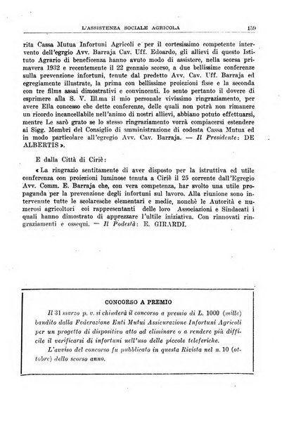 L'assistenza sociale agricola rivista mensile di infortunistica e assistenza sociale