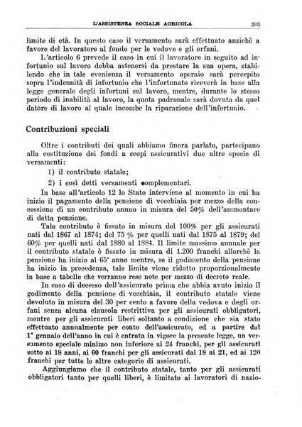 L'assistenza sociale agricola rivista mensile di infortunistica e assistenza sociale