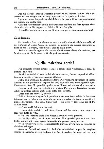 L'assistenza sociale agricola rivista mensile di infortunistica e assistenza sociale