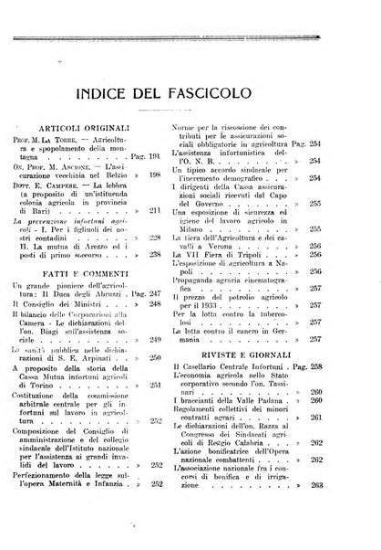 L'assistenza sociale agricola rivista mensile di infortunistica e assistenza sociale