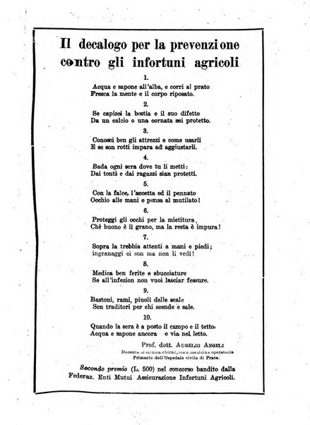 L'assistenza sociale agricola rivista mensile di infortunistica e assistenza sociale