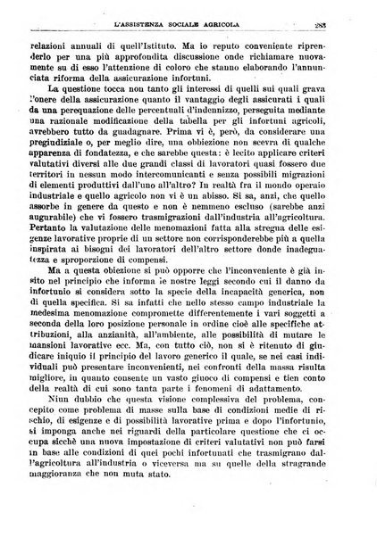 L'assistenza sociale agricola rivista mensile di infortunistica e assistenza sociale