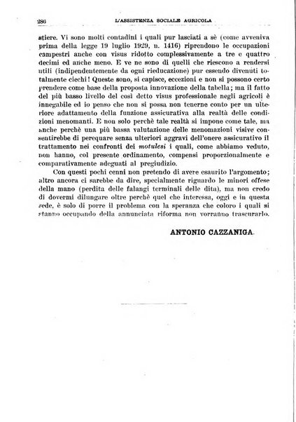 L'assistenza sociale agricola rivista mensile di infortunistica e assistenza sociale