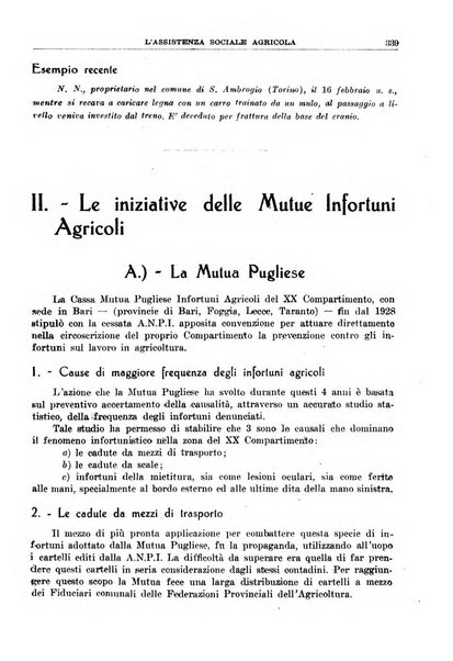 L'assistenza sociale agricola rivista mensile di infortunistica e assistenza sociale