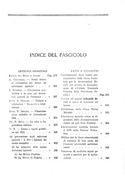 L'assistenza sociale agricola rivista mensile di infortunistica e assistenza sociale