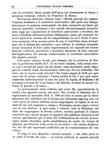 L'assistenza sociale agricola rivista mensile di infortunistica e assistenza sociale