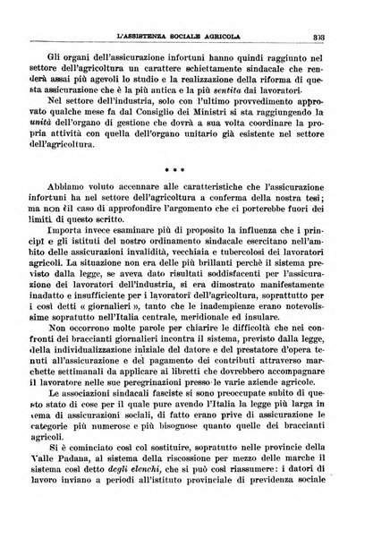 L'assistenza sociale agricola rivista mensile di infortunistica e assistenza sociale