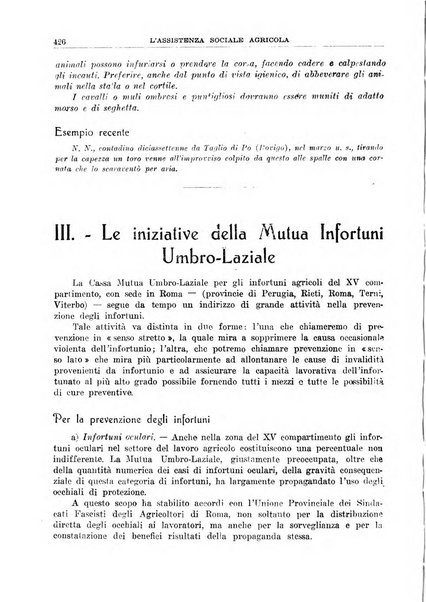 L'assistenza sociale agricola rivista mensile di infortunistica e assistenza sociale