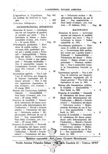 L'assistenza sociale agricola rivista mensile di infortunistica e assistenza sociale