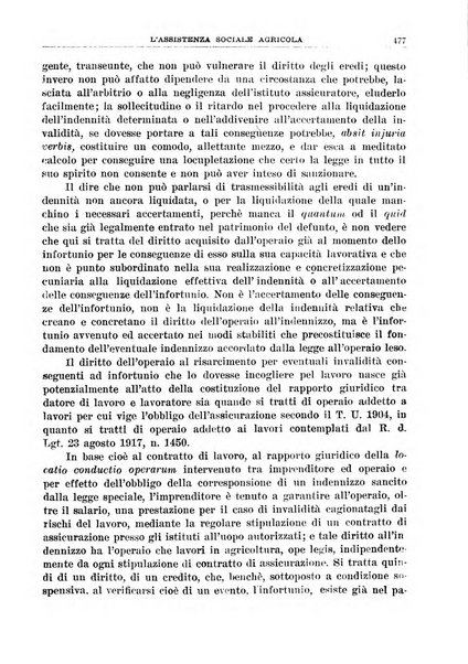 L'assistenza sociale agricola rivista mensile di infortunistica e assistenza sociale