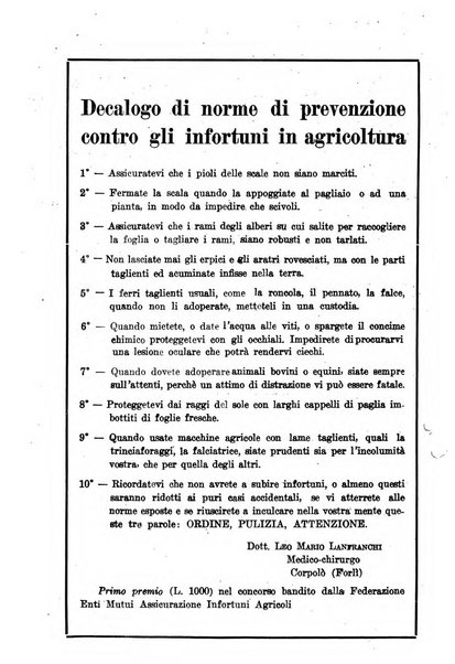 L'assistenza sociale agricola rivista mensile di infortunistica e assistenza sociale