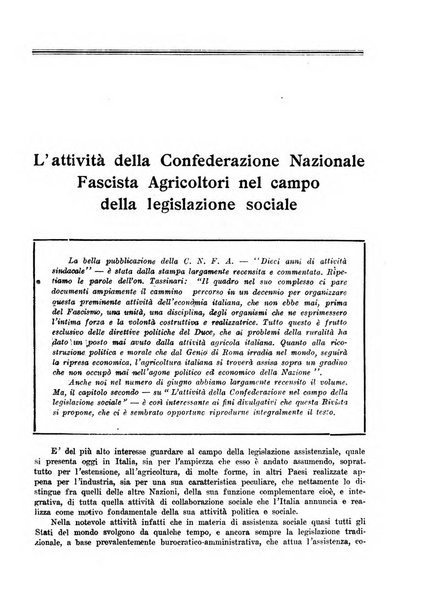 L'assistenza sociale agricola rivista mensile di infortunistica e assistenza sociale