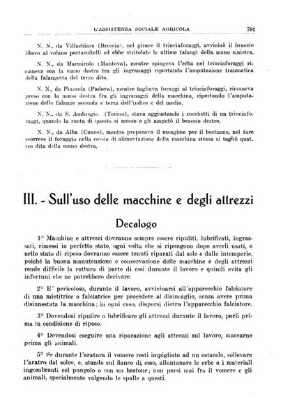 L'assistenza sociale agricola rivista mensile di infortunistica e assistenza sociale