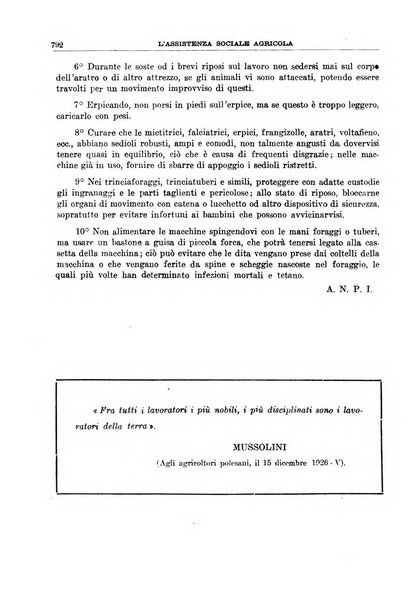 L'assistenza sociale agricola rivista mensile di infortunistica e assistenza sociale