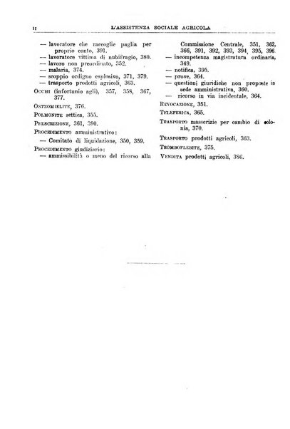 L'assistenza sociale agricola rivista mensile di infortunistica e assistenza sociale