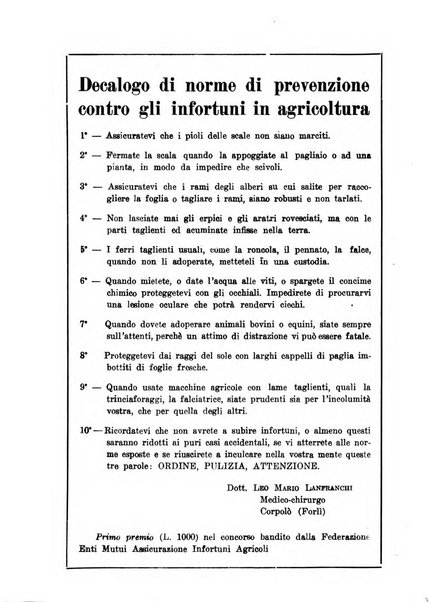 L'assistenza sociale agricola rivista mensile di infortunistica e assistenza sociale