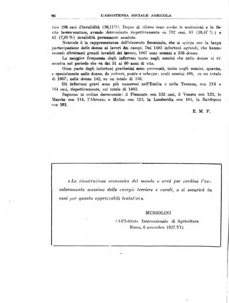 L'assistenza sociale agricola rivista mensile di infortunistica e assistenza sociale