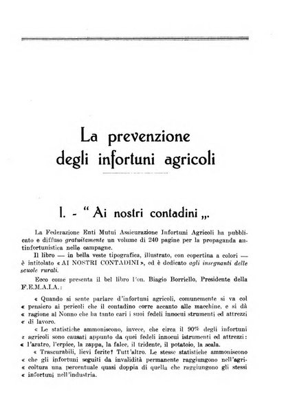 L'assistenza sociale agricola rivista mensile di infortunistica e assistenza sociale